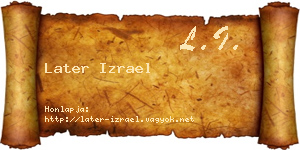 Later Izrael névjegykártya